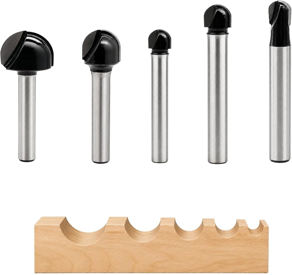 Wood Cutter 6 mm Set of 5 Round Tip Cutters Concave Radius Cutter with 6 mm Shank for MDF Cutter, 6 x 6 / 6 x 8 / 6 x - ShopVlot