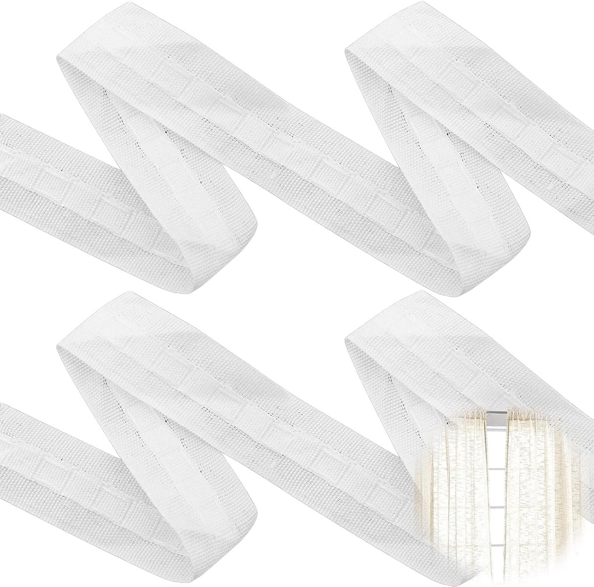 Gordijnband plooiband, 2PCS 30 m x 2,5 cm, universele gordijnband, polyester, plooiband, om op te naaien, voor - ShopVlot
