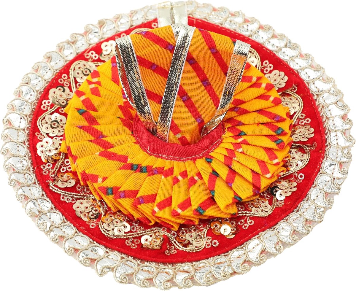 Laddu Gopal Dress Cloth Bhagwan Poshak of God Ball Gopal Kanha Krishna Kanhaiya Dev Vastra with Mukut for Metal Idol - ShopVlot