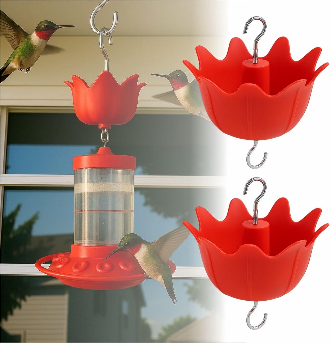 Ant Moat Hooks for Hummingbird - Garden Feeder Removes From Ant Guard Quick Accessories, 2pcs - ShopVlot