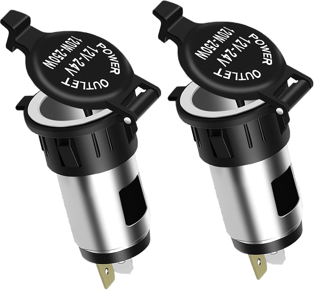 RUNQIN 2 Pack Cigarette Lighter Socket Outlet 12V/24V DC, Cigarette Lighter Socket - ShopVlot
