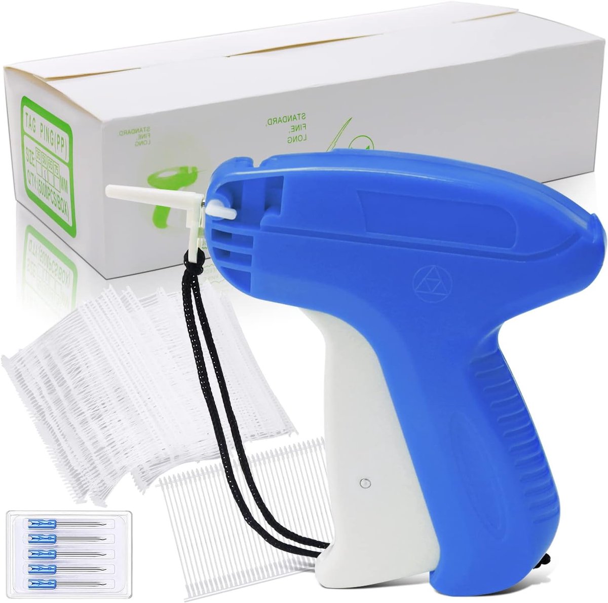 Labeling Gun, Labeling Machine, Clothing, Staple Gun, Folding Gun with 5 Replacement Needles, 5000 Staples, Blue - ShopVlot