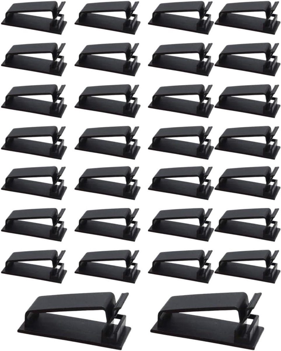 Kabelclips 30 stuks - duurzaam - zelfklevend - ideaal voor ordelijk bureau - ShopVlot