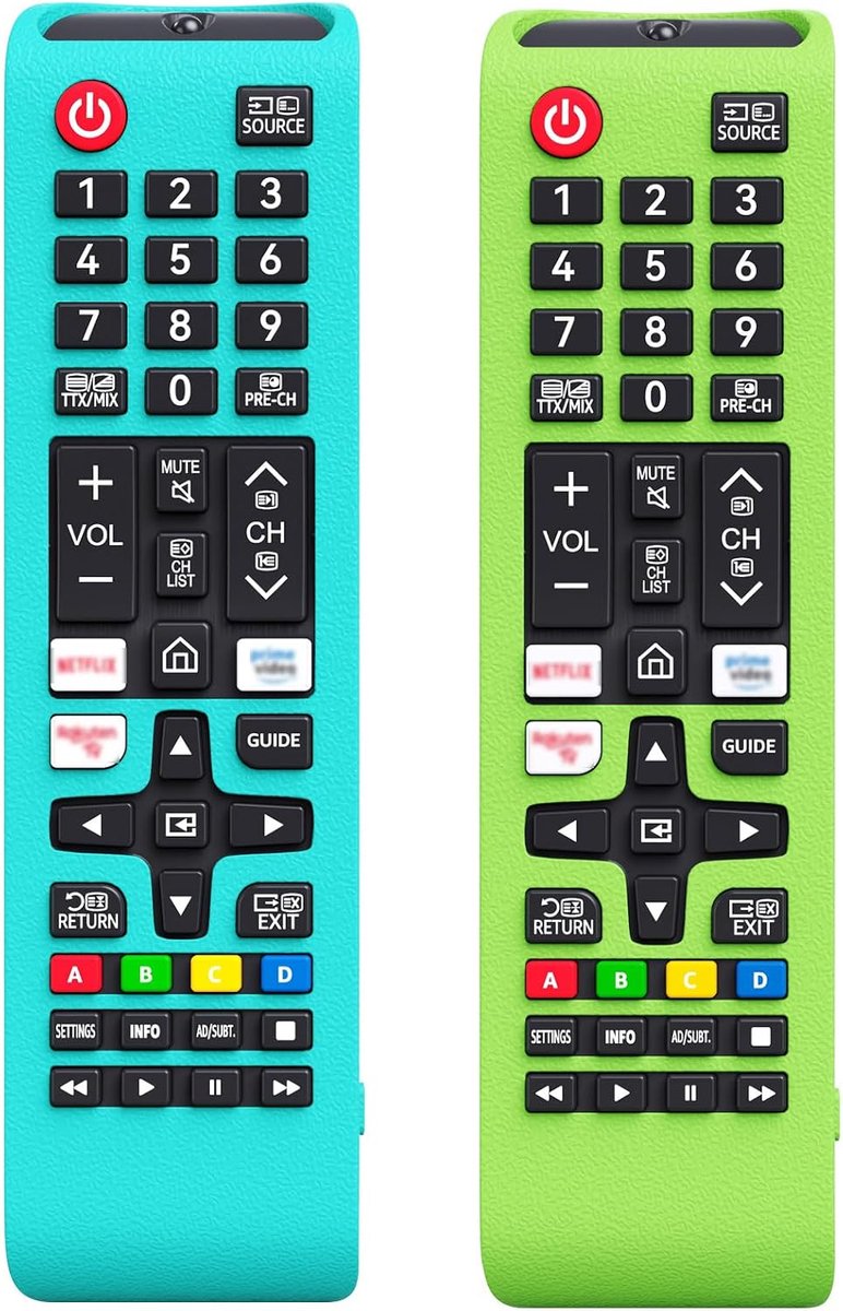 Siliconen beschermhoes afstandsbediening - helder blauw en lichtgroen - perfect passend voor Samsung Smart TV - ShopVlot