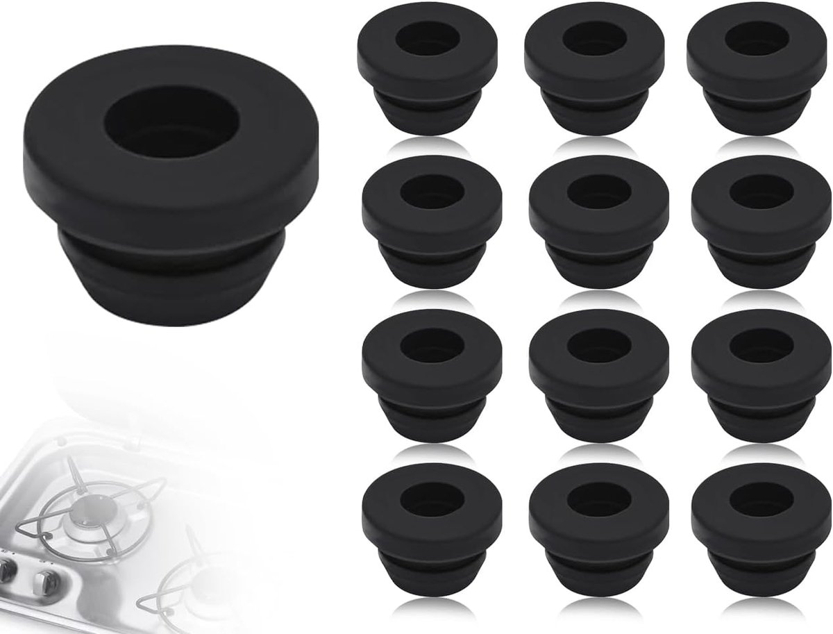 Potcarrier rubbers 12 stuks - rubberen voeten - 7,5 mm opening - voor kookplaten - ShopVlot