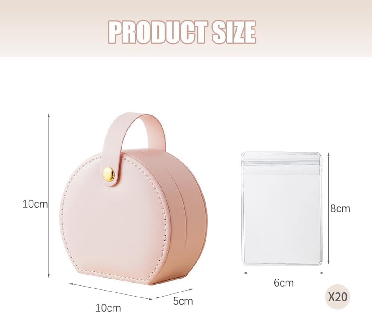 Sieradenbox klein - PU leer - Mini opbergdoos voor ringen, oorbellen en kettingen - Perfect voor op reis - ShopVlot