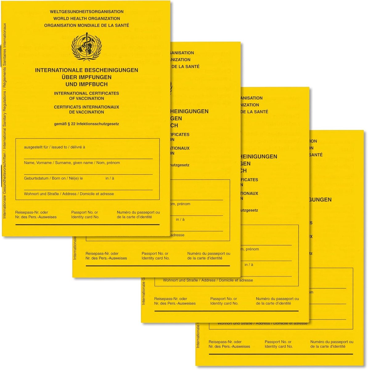 vaccinatieboekje vaccinaties certificaat - internationale editie 2021 - drievoudig taalgebruik - wereldwijd geldig - ShopVlot
