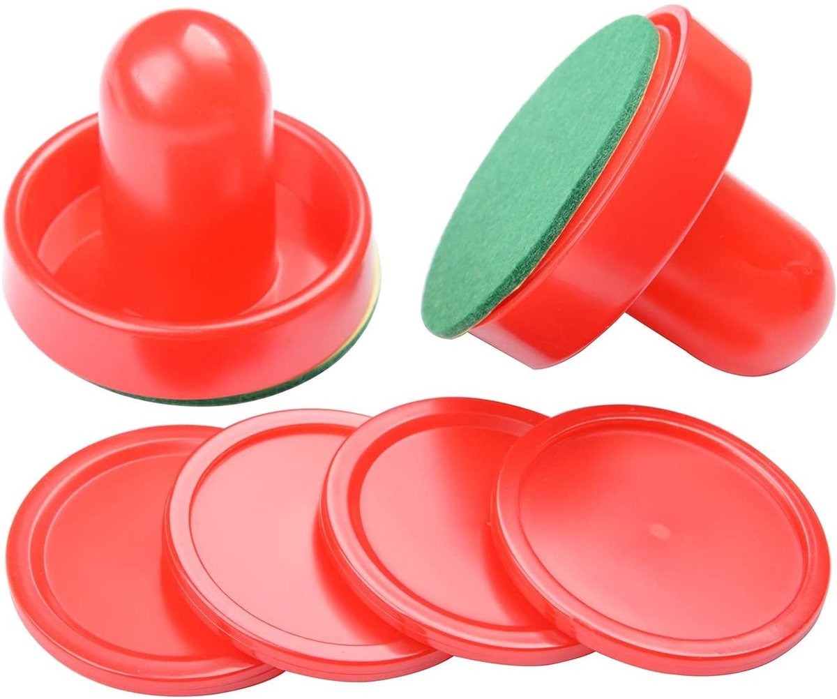 Solidchoice - Set van 2 Air Hockey Pushers met 4 Vervangende Pucks