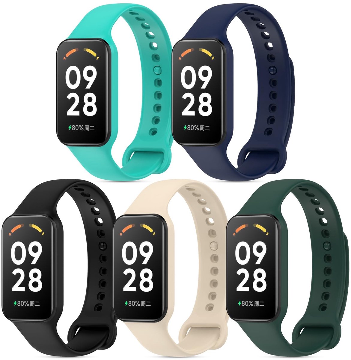 Solidchoice - Set van 5 Verstelbare Siliconen Vervangbanden voor Smart Band