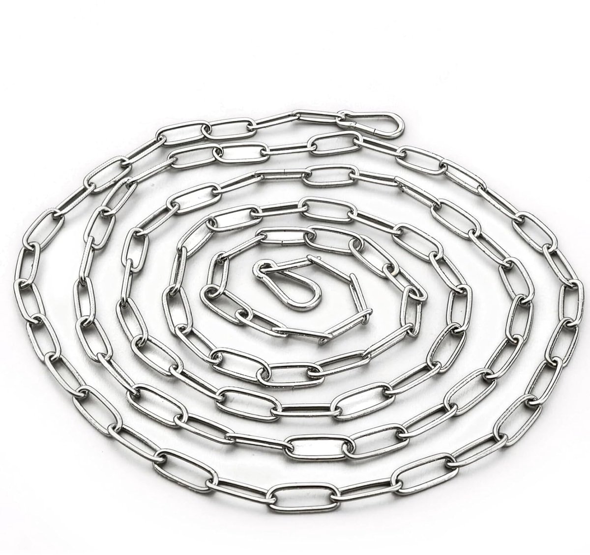 Roestvrijstalen ketting 2 m - 5 mm diameter - met 2 veiligheidsgespen - ideaal voor potten en bloemen - ShopVlot