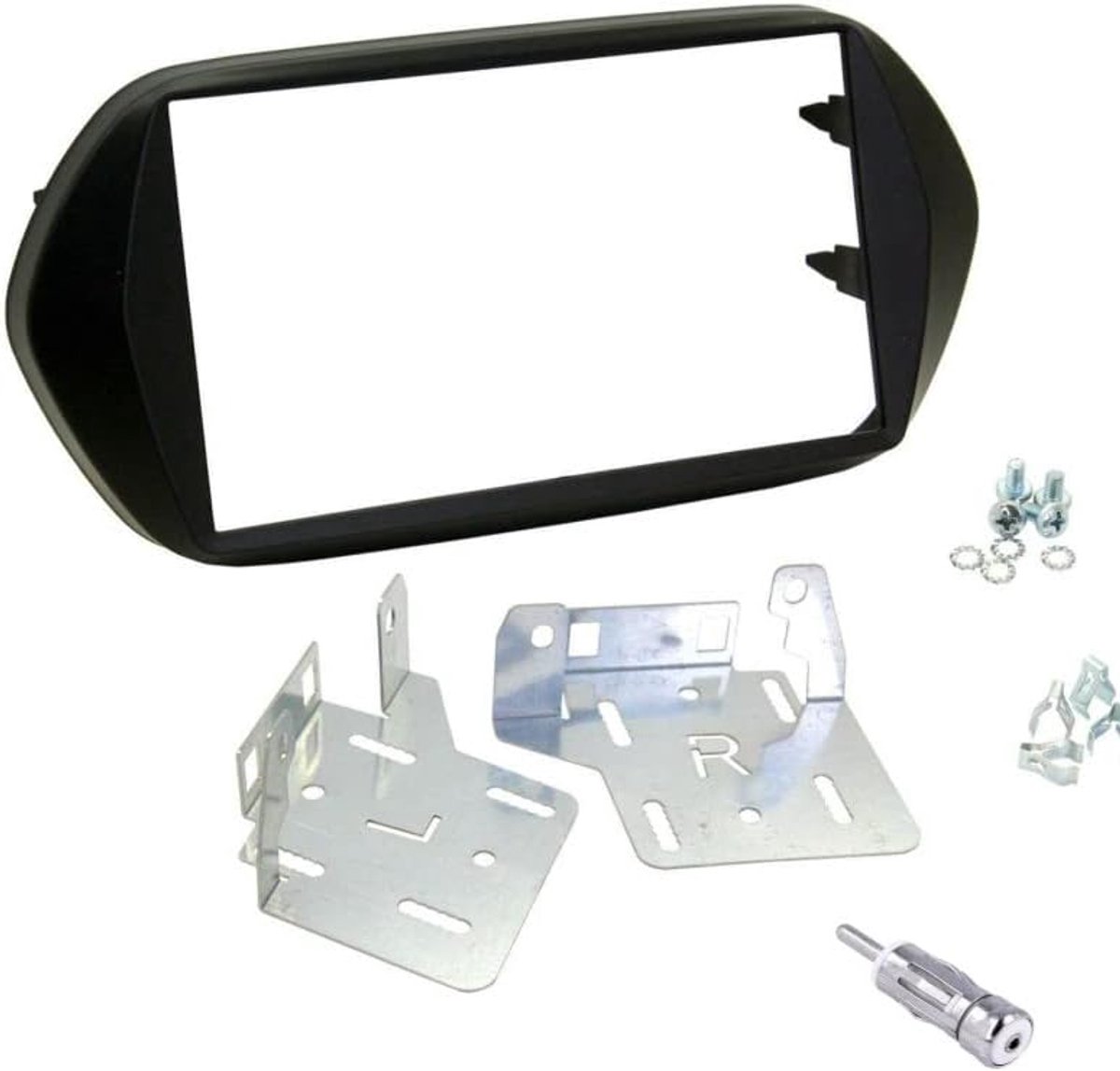 Radio panel kit 2-din - zwart - geschikt voor Fiat Tipo/Egea 2015-2020 - eenvoudig installeren - ShopVlot