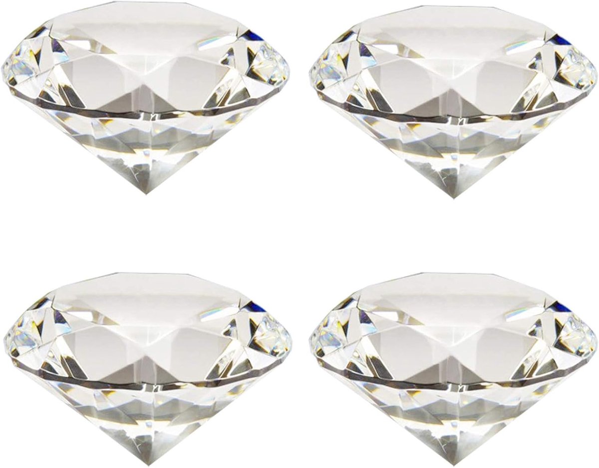 Kristal Diamant Decoratie 40 mm - Kunststof Kristal Glas - Schitterend en Transparant - ShopVlot