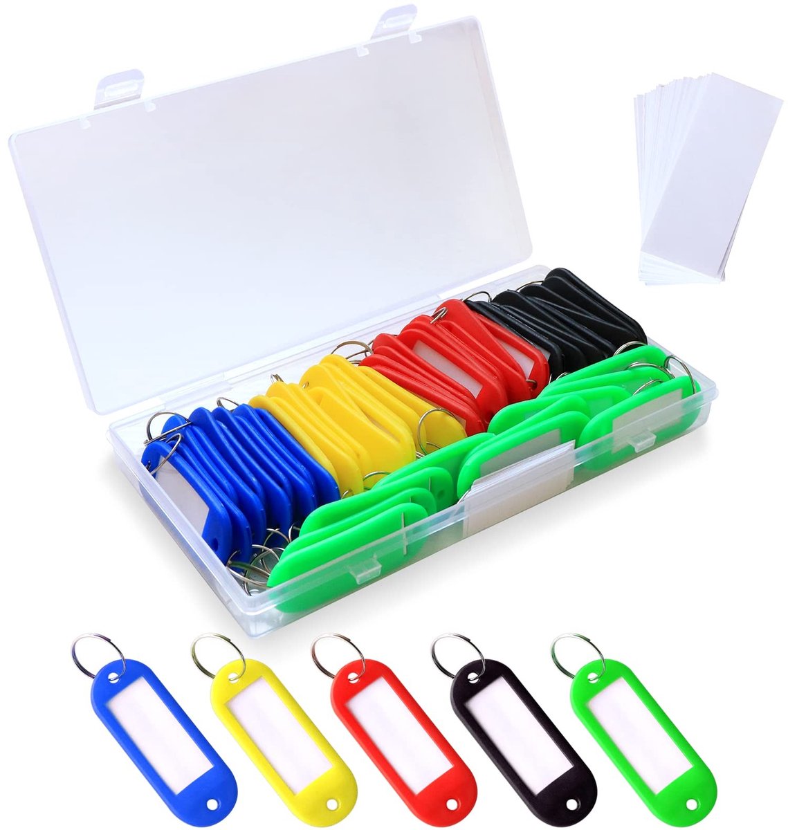 Solidchoice - Set van 50 Kleurrijke Sleutelhangers met Labels