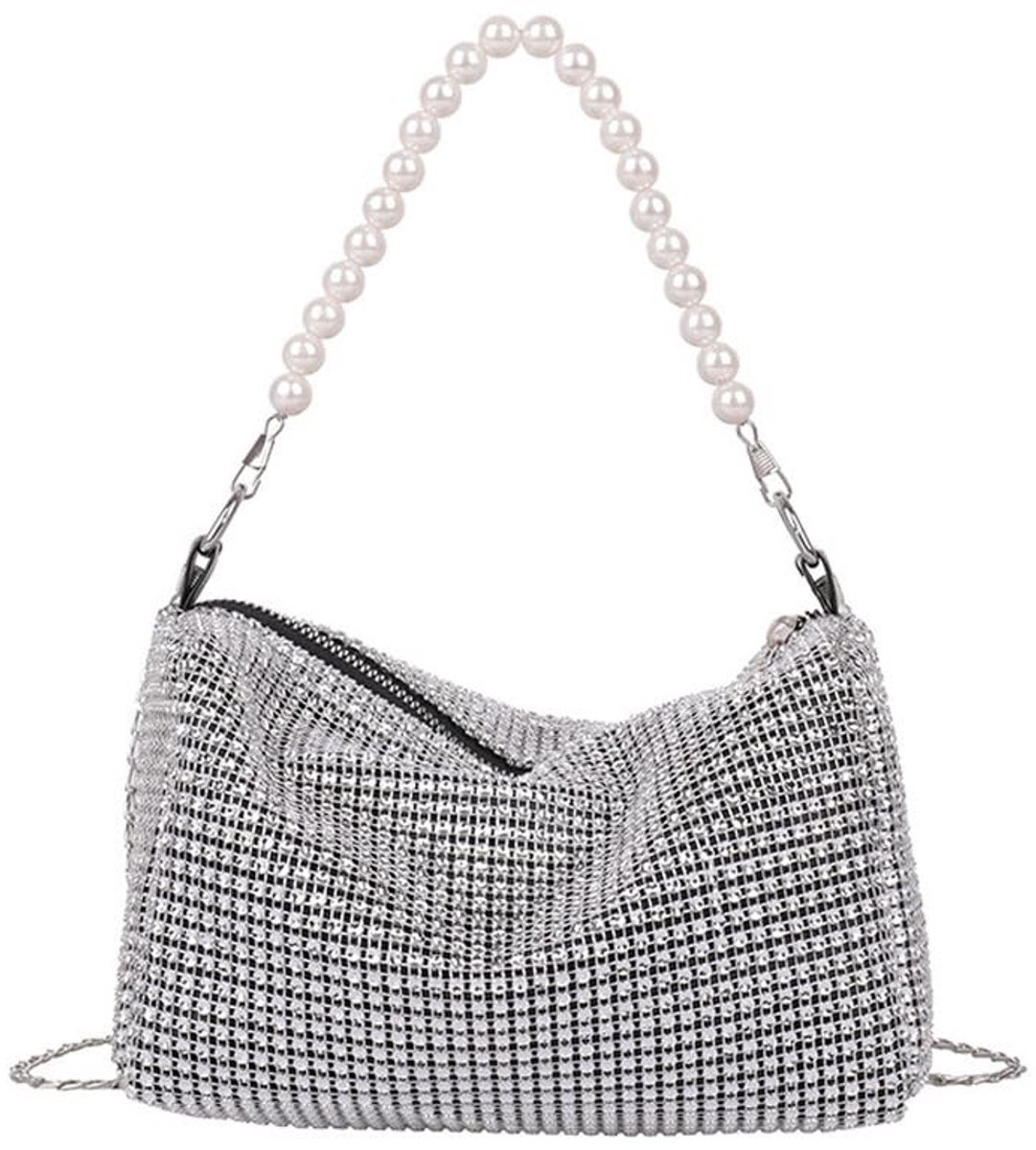 Solidchoice - Elegante Clutch Handtas met Strass Steentjes voor Feestjes