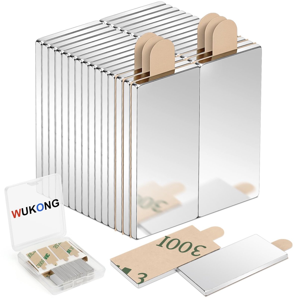 Solidchoice - Set van 30 Neodymium Magneten met Zelfklevende Achterkant