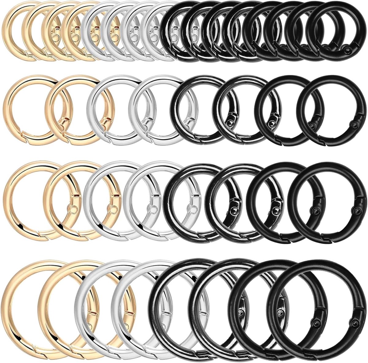 Carabiner sleutelhanger set - 0.512/0.630/0.748/25 mm - 4 kleuren - ideaal voor sleutels en DIY-projecten - ShopVlot