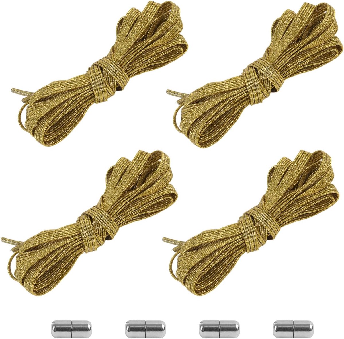 Elastische veters zonder strikken - Gouden veters voor sneakers - Kleurige laces - Voor sport- en hardloopschoenen - ShopVlot