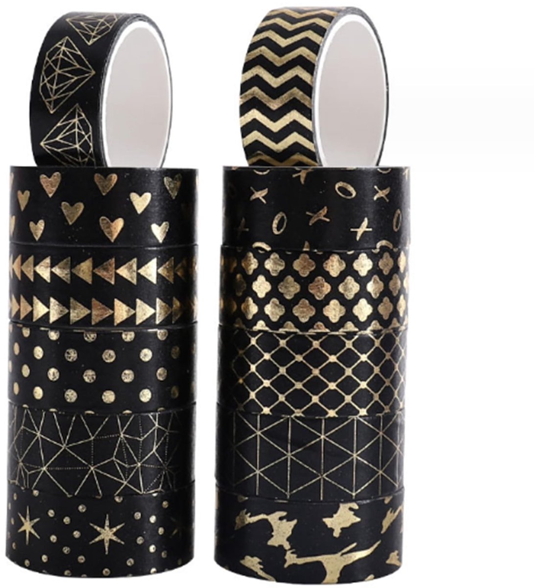 Solidchoice - Zwarte DIY Decoratieve Papier Tape voor Handboek