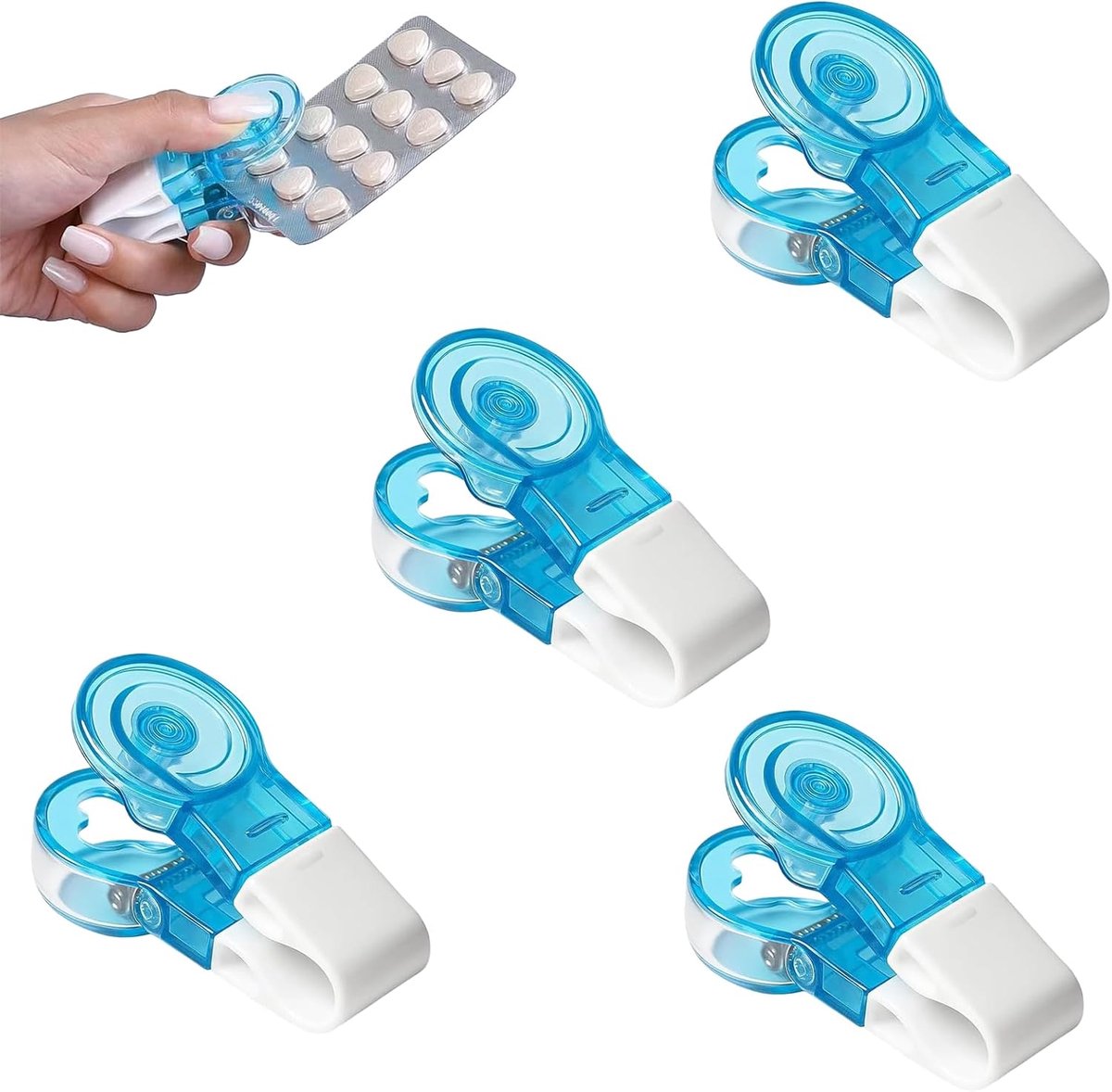 Tablet slikhulp 4 stuks - tabletverdeler - geschikt voor medicijnen tot 2 cm - ideaal voor ouderen en reizigers - ShopVlot