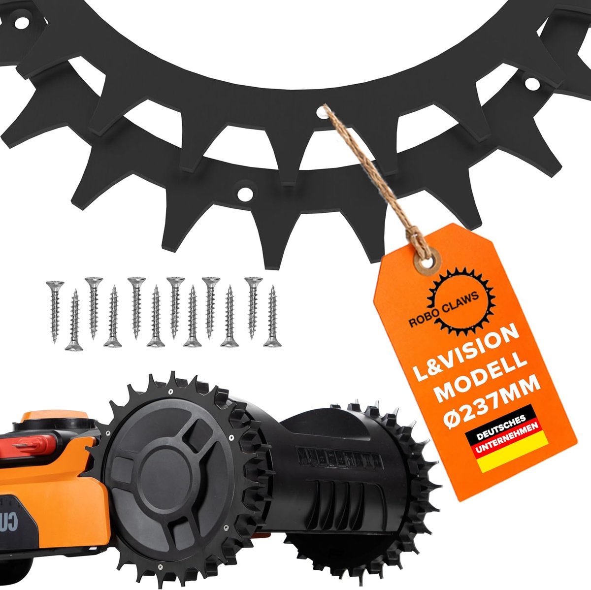 Robotmaaierspikes 235 mm - roestvrij staal - zwart gecoat - optimale grip voor uw robotmaaier - ShopVlot