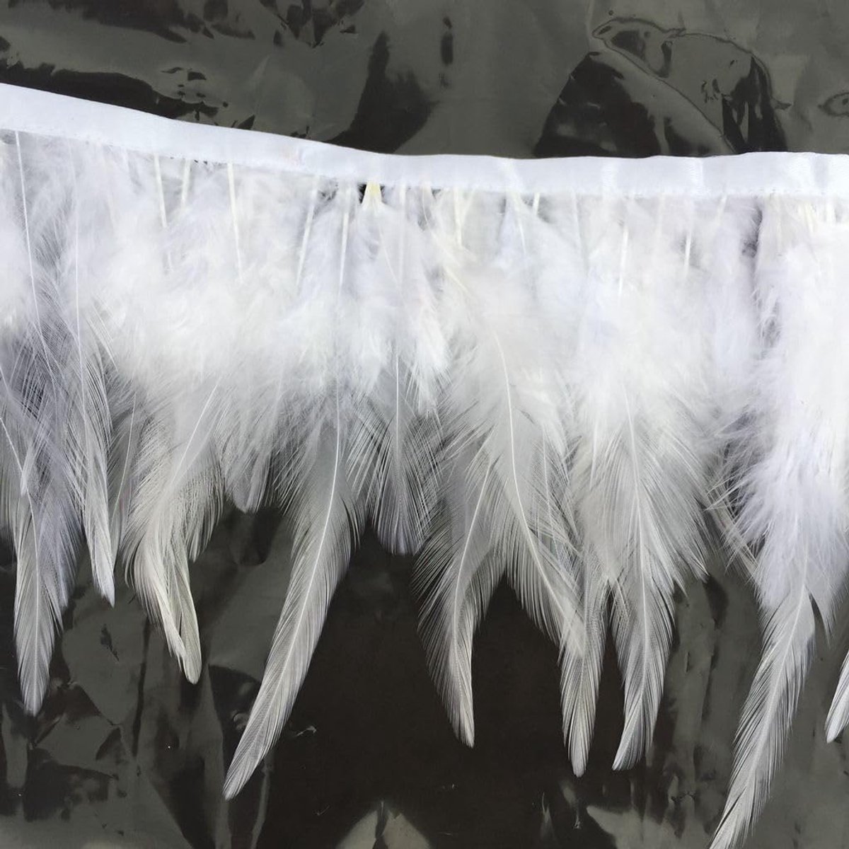 Rooster hackle feather trim 2 meter - natuurlijke veren - gedyede kleuren - perfect voor bruiloften - ShopVlot