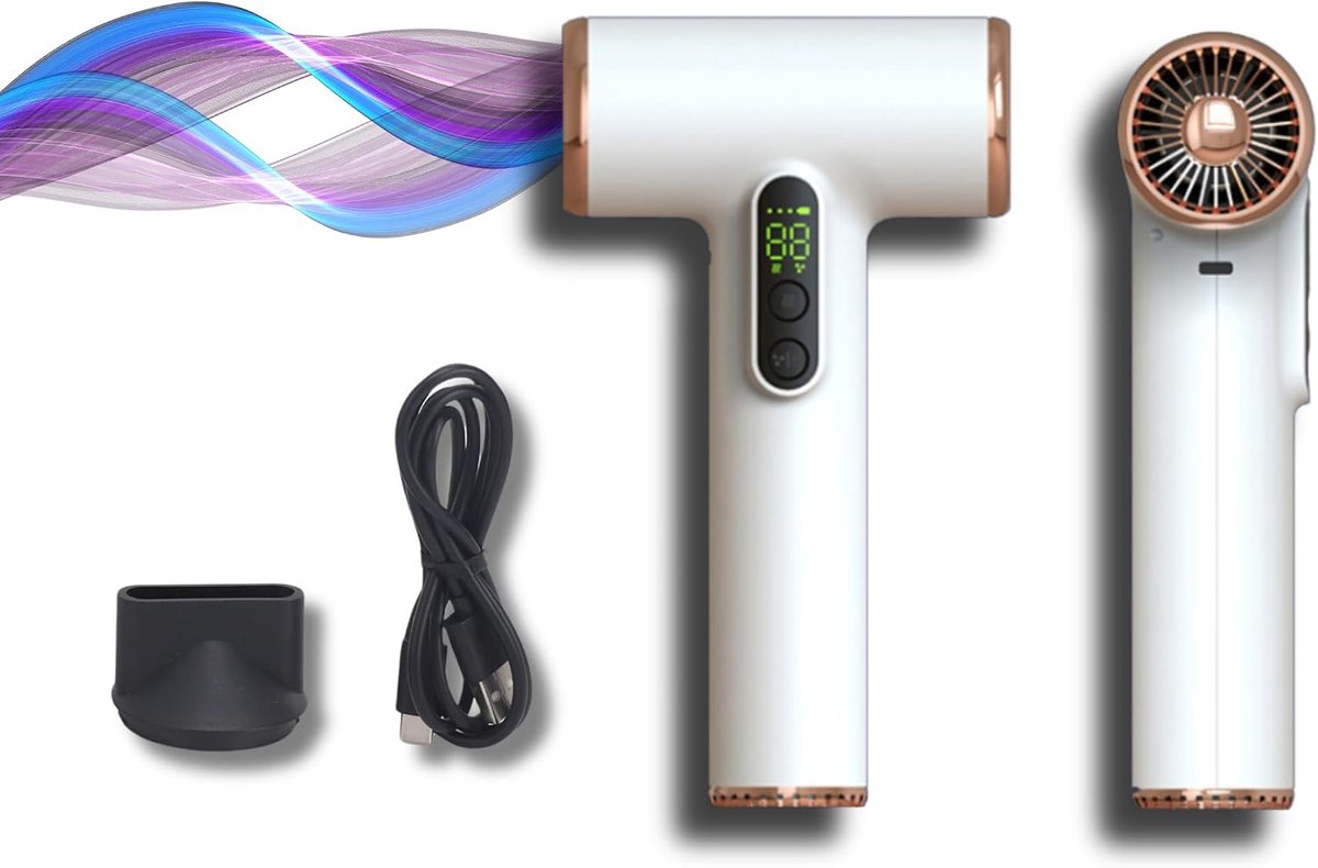 Draadloze Reiscursus Föhn 200W - Mini Reis Haardroger - USB C Oplaadbaar - Ideaal voor onderweg - ShopVlot