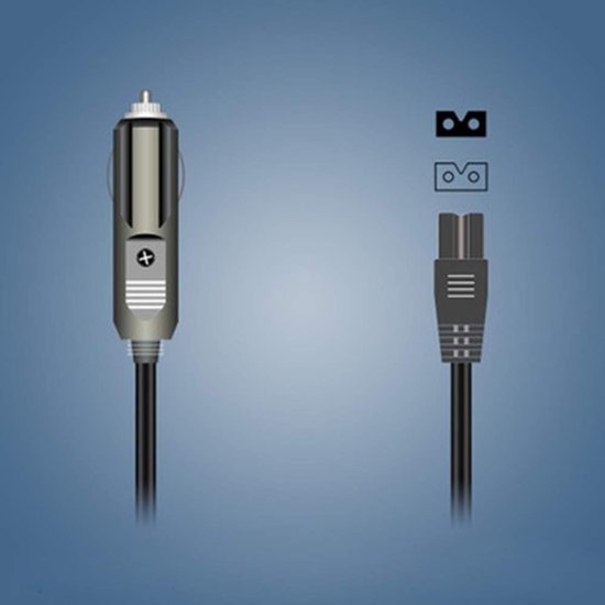 Koelkast Kabel Plug - Auto Koeler - Reizen Koel Houden - 2 Meter Lengte - 12V DC - Zwart — afbeelding 2