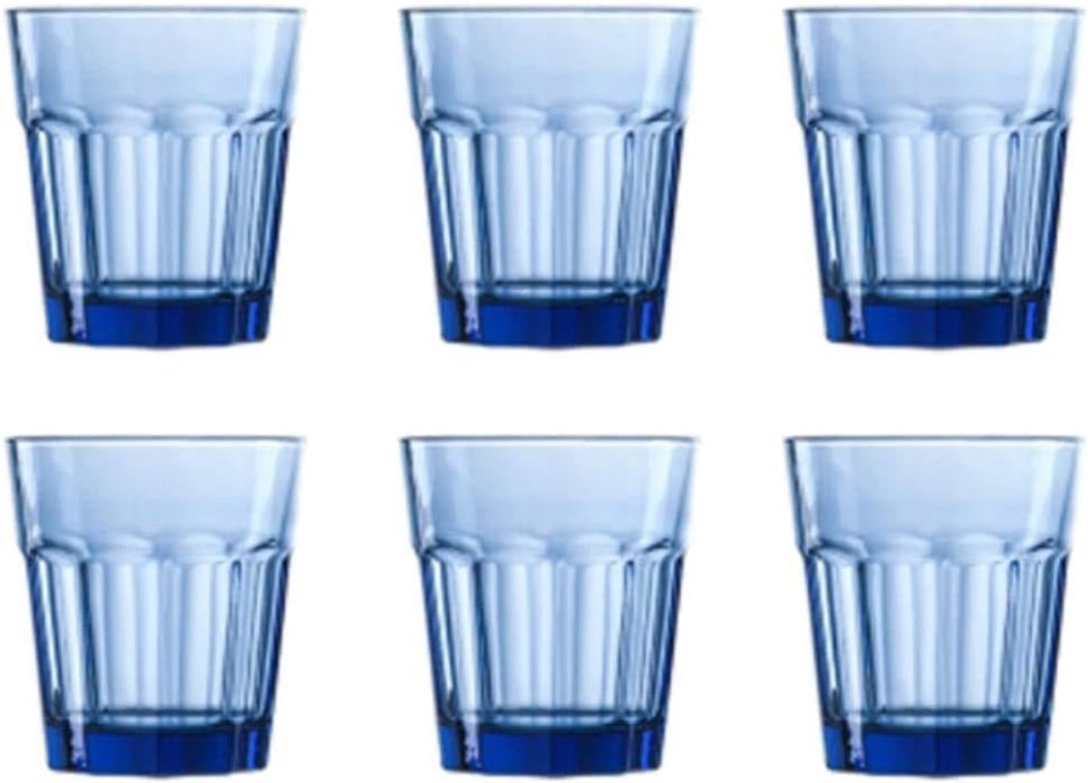 Sappen glazen 6 stuks - kleurrijk design - dikwandig - ideaal voor dranken - ShopVlot