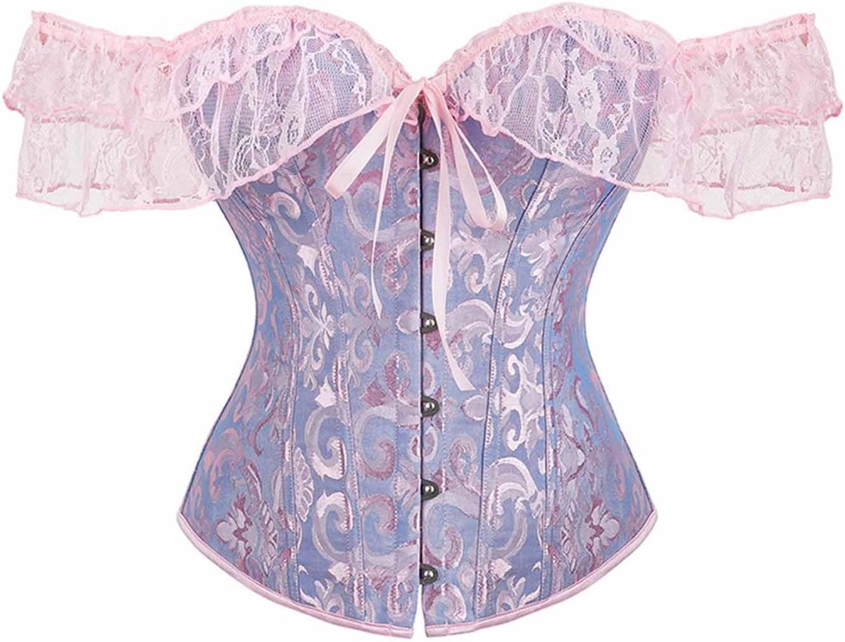 Lady Sleeved Tights One-Line Shoulder Shapewear Wedding Dress Sexy Belt Waistcoat Victorian Retro Waisted Court Corset - ShopVlot