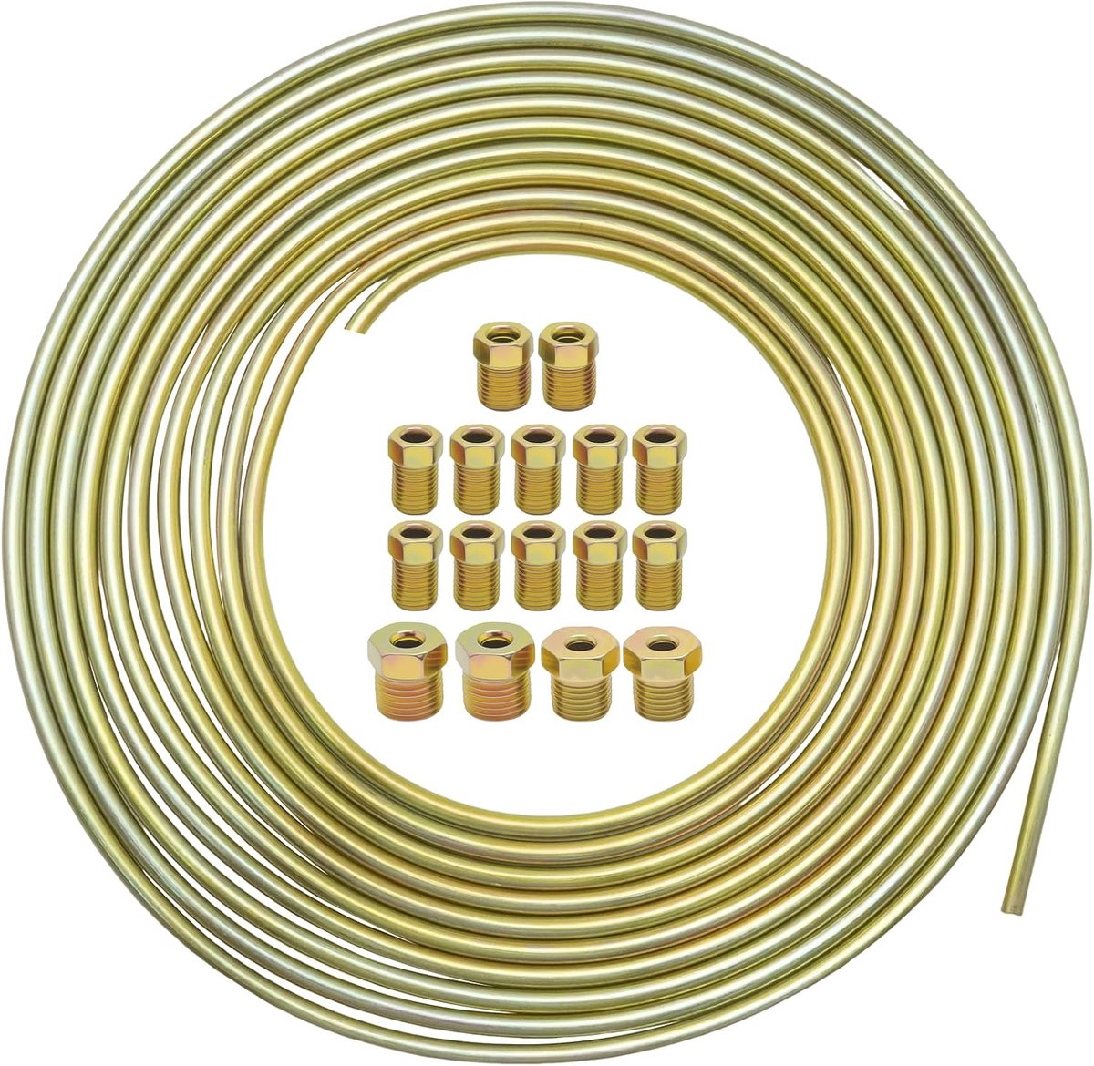 Length 7.6m 4.75mm 3/16 inch car brake line, copper coated brake tube, suitable for hydraulic brake systems and fuel - ShopVlot