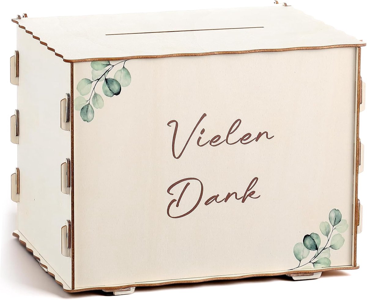 Namalu Bedankkaartjesdoos Donatiebox Bruidskaartendoos Spaarbox Voor Verjaardagscadeaus Brievenbus Houten Spaarpot - ShopVlot