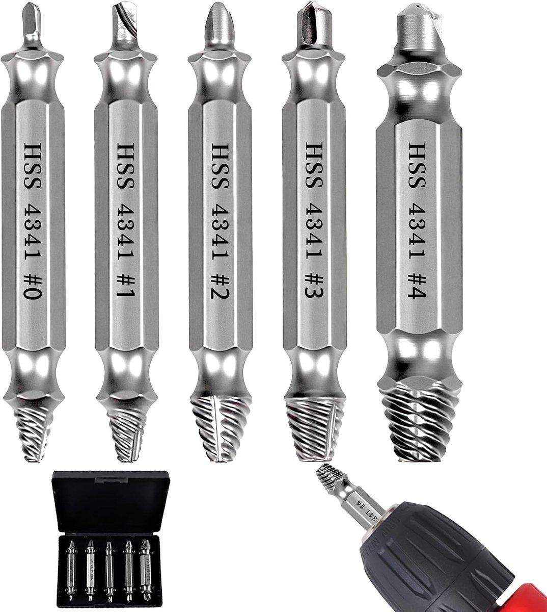 Schroevendraaier Set 5 Stuks M3-M18 - Linksom Verwijderaar - Hexaansluiting - Ideaal voor professioneel gebruik - ShopVlot