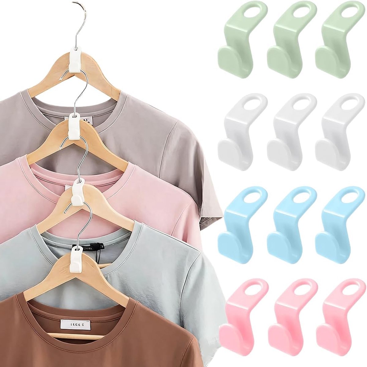 Kledinghaken 40 stuks - kunststof - meerkleurig - maximaliseer je garderobe - ShopVlot