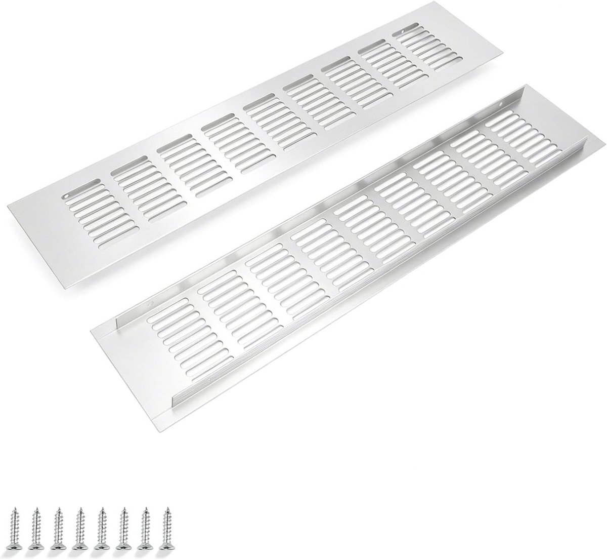 Ventilatie rooster 400mm - aluminium - vierkant - voorkomt vocht in kasten - ShopVlot