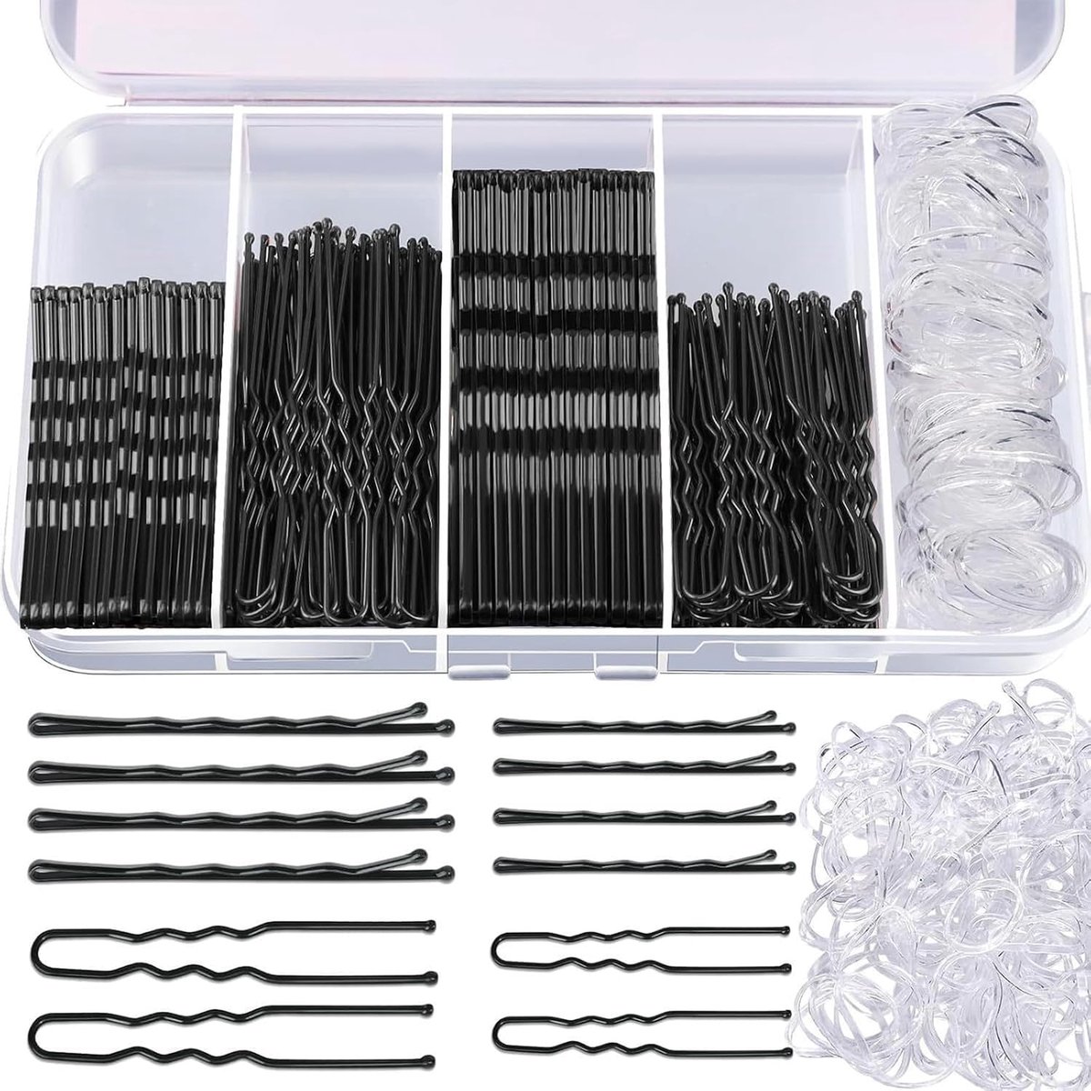 Haarspelden 300 stuks - U-vorm - zwart - perfect voor haarstyling - ShopVlot