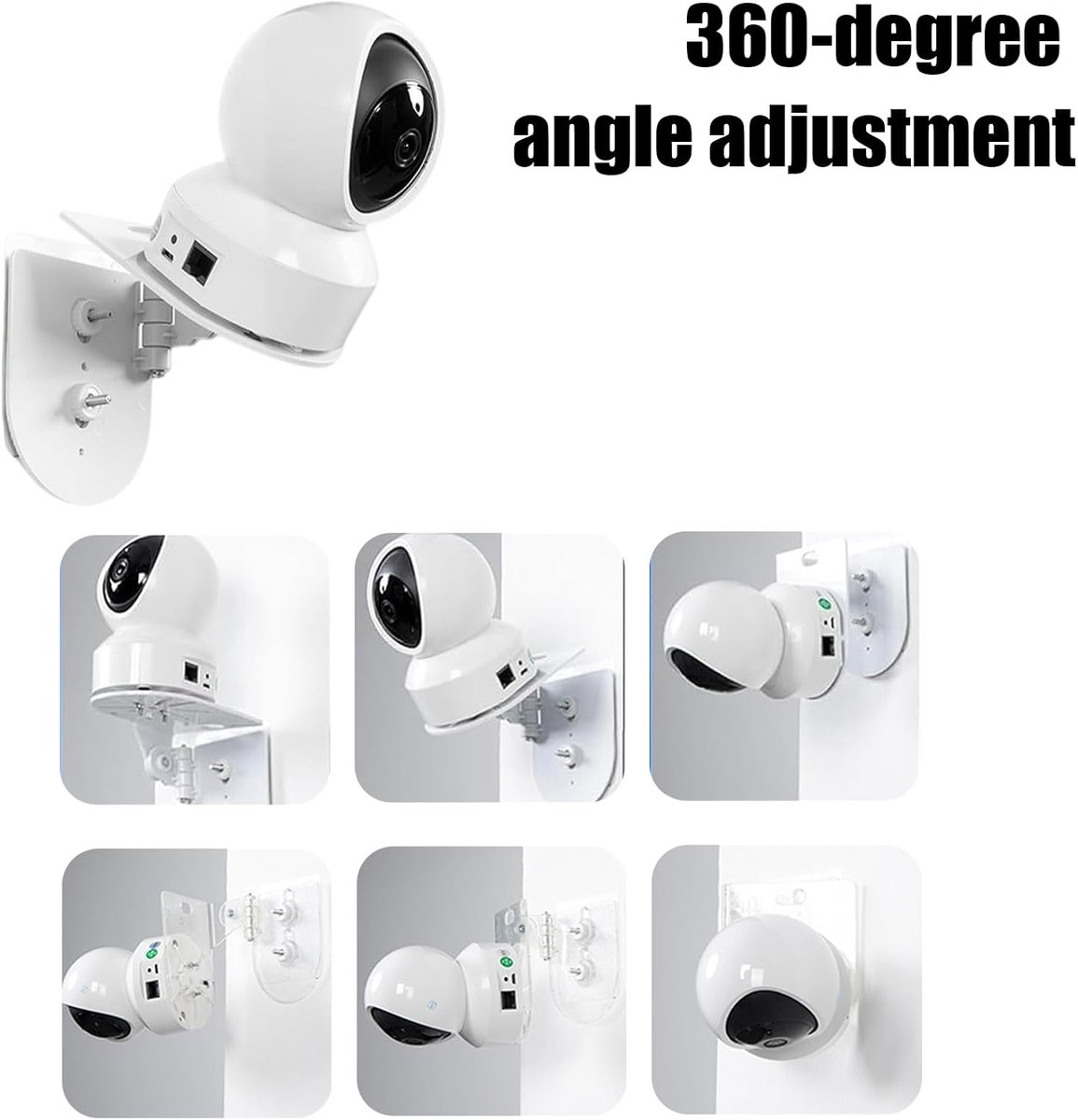 SnelShoppen - 2 Stuks Beugel voor Bewakingscamera Wandhouder Dome Camera Houder Binnen Buiten - 360° Verstelbaar - Veiligheidscamera Montagebeugel