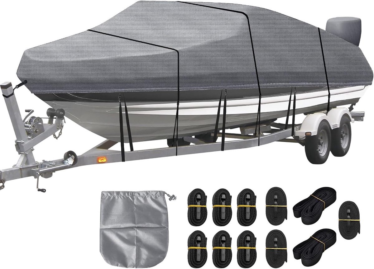 Boat Tarpaulins Waterproof Boat Cover 420D Oxford Fabric Boat Tarpaulin Tarpaulin Boat Cover for V Hull Rowing Boat - ShopVlot