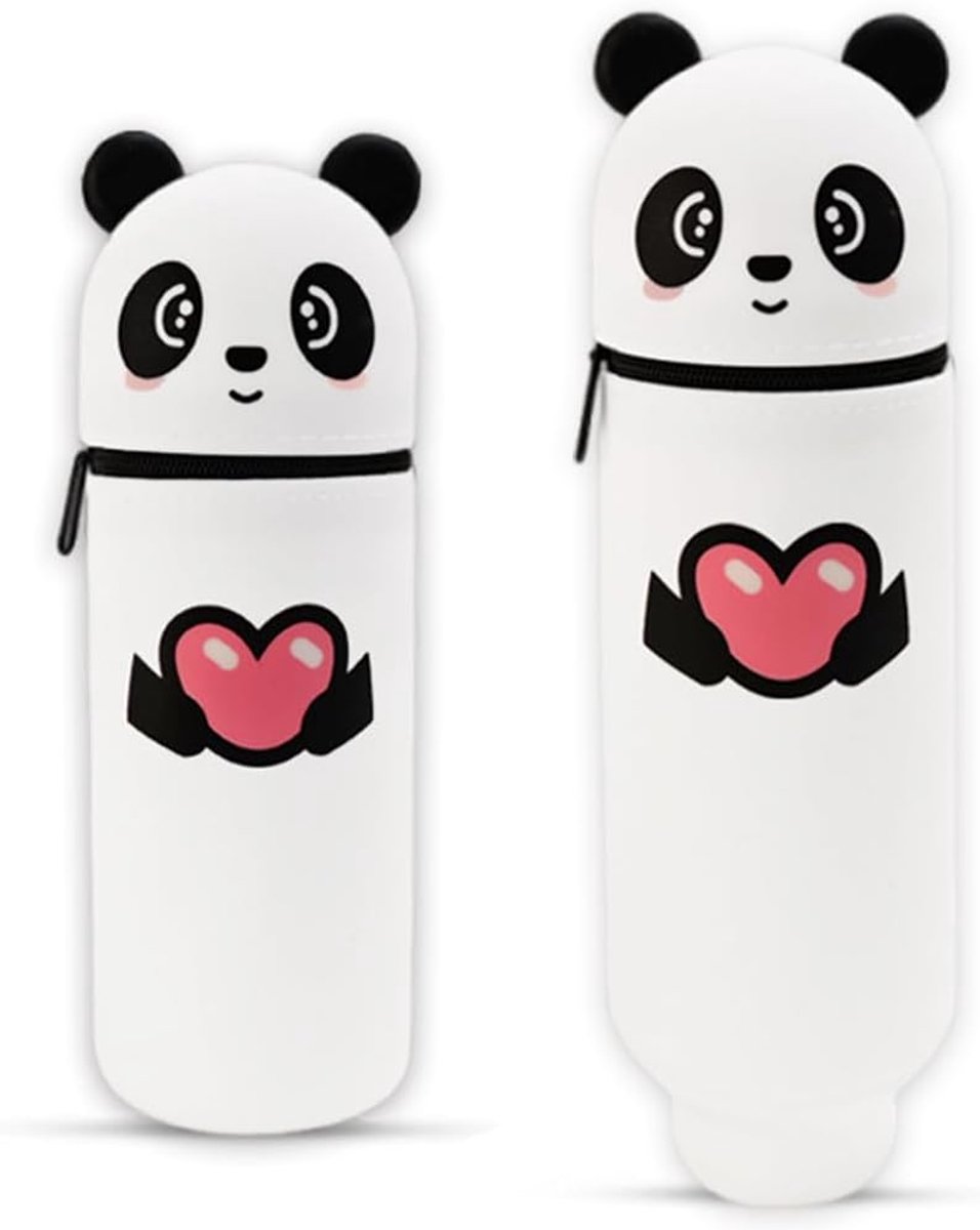 Panda Silicone Pencil Case, 2-in-1 Soft Silicone Case for School Girls and Teenagers Ideal for Office and School - ShopVlot