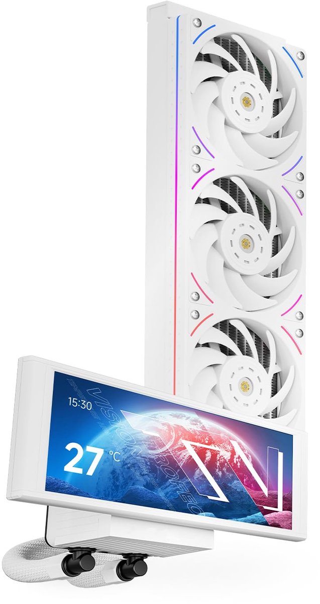 TR-Thermalright Trofeo Vision 360 ARGB White Liquid CPU Cooler, 6.86 Inch IPS LCD Screen with 1280 x 480 Resolution - ShopVlot