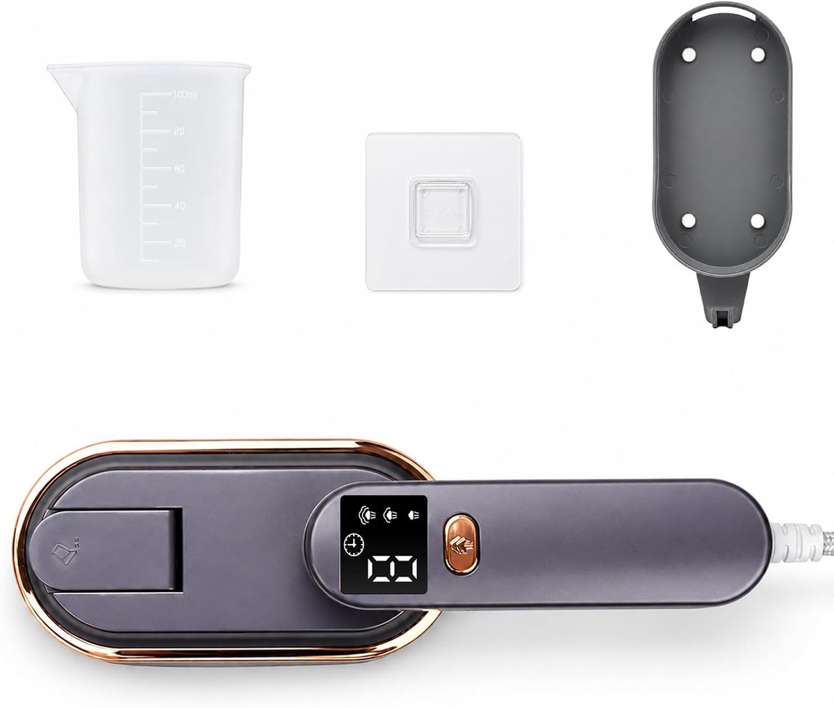 Stoomstrijkijzer, stoomstrijkijzer, reisstomer met lcd-scherm, drie stoomstanden kleding, 1200 W, 180 graden - ShopVlot