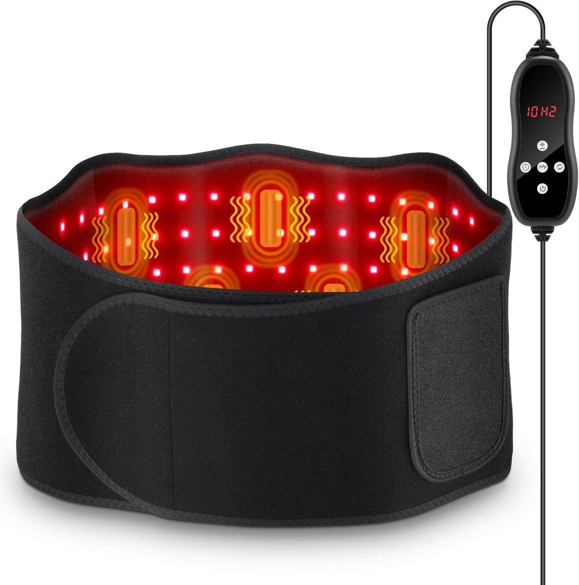 Red Light Massage Belt, 660nm Red Light & 850nm Near Infrared Light, Binding Belt with 6 Time Settings, 3 Light Modes - ShopVlot