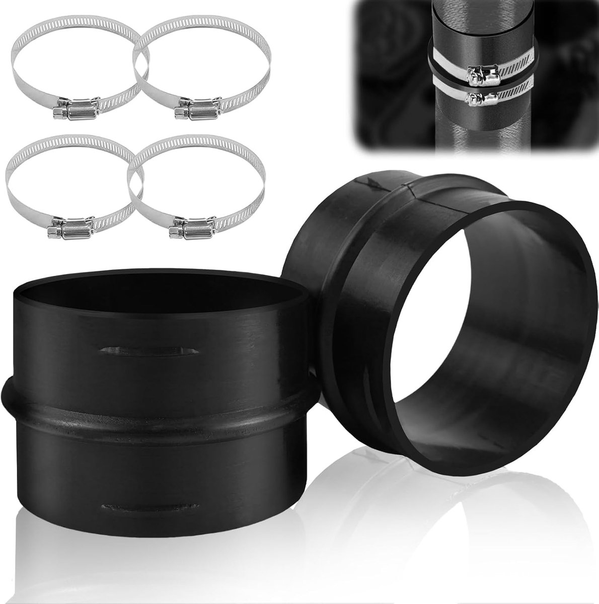 Connector Round Duct Tube 2pcs 75mm Connector Ventilation Tube Parking Heater Accessories Connector Ventilation Tube - ShopVlot