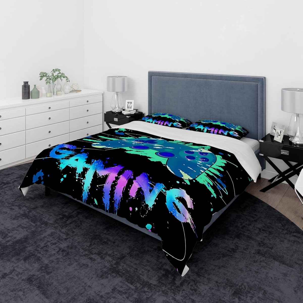 Duvet Cover for Games Set Pillowcase 65 x 65cm Bedding Bedding Set Gamepad Bed Bedding Print Bedding Cover Microfiber. - ShopVlot