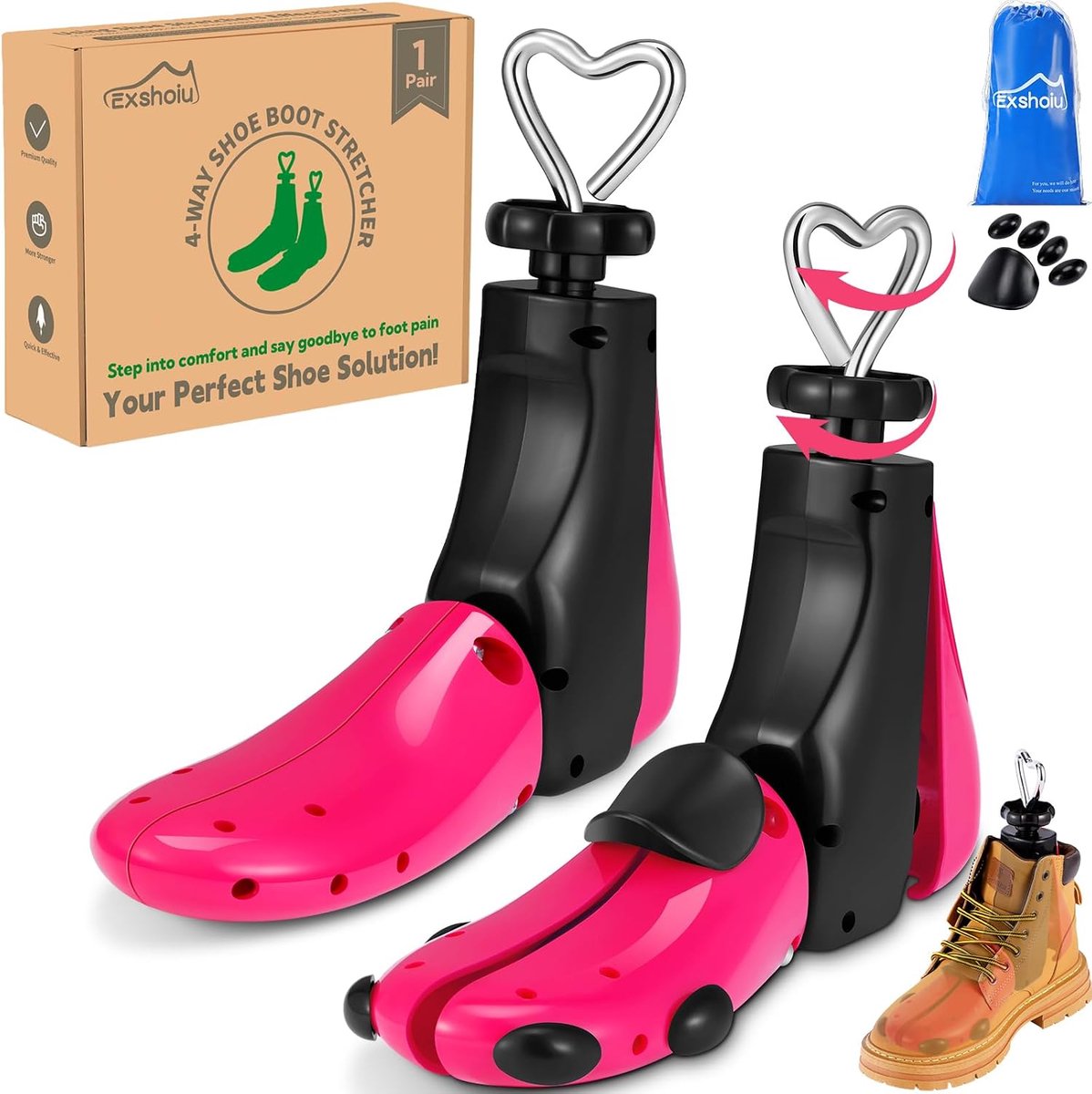 Shoe Stretcher for Men and Women, 4-Way Boot Stretcher, Stretcher for Wide Feet - ShopVlot