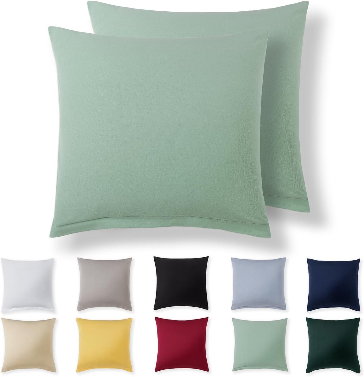 Cushion cover 60 x 60 cm - zomer groen - 100% jersey katoen - super zachte kussenslopen met rits - ShopVlot