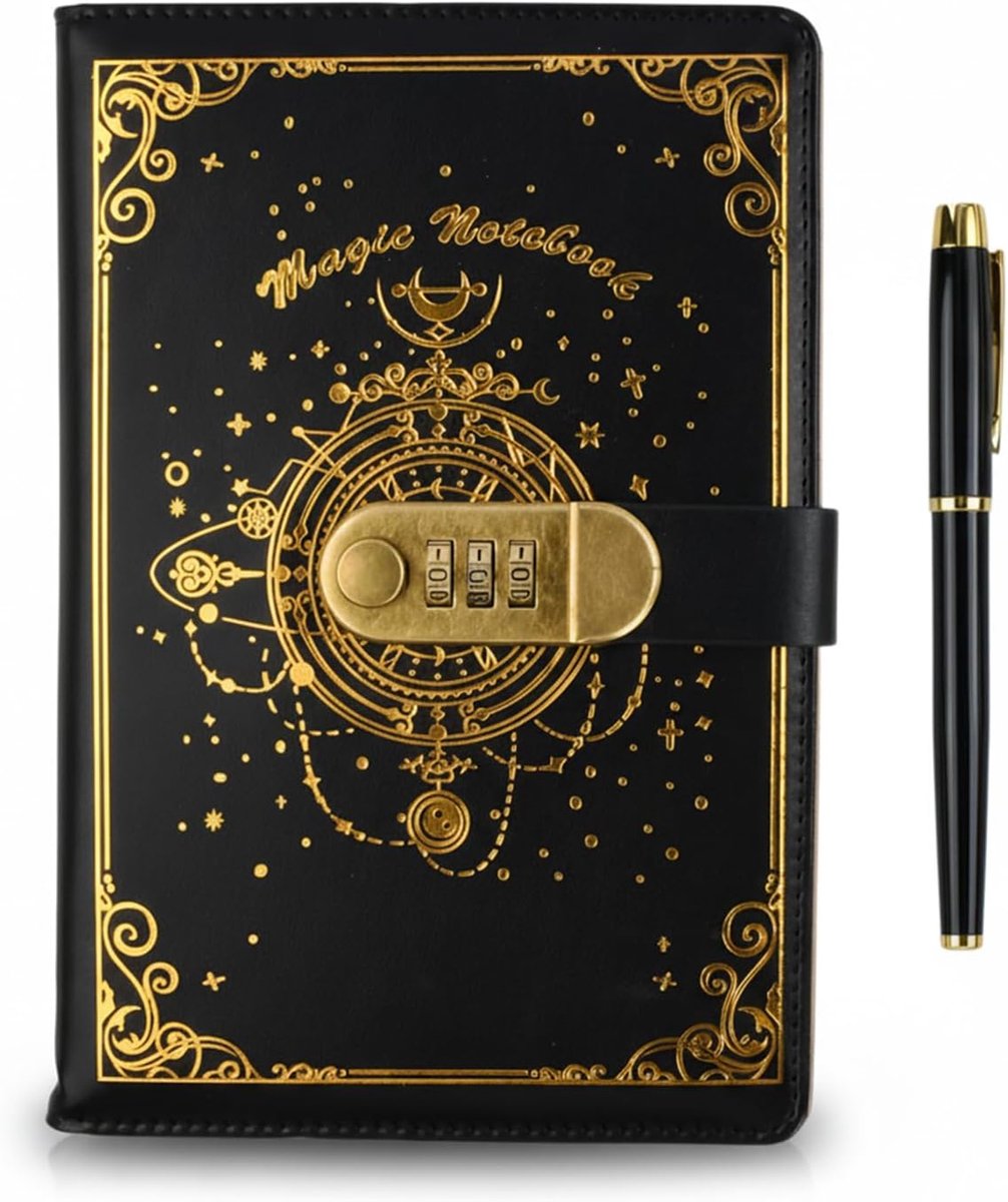 A5-dagboek met slot - PU-leer - vintage stijl - geheim dagboek voor jongens en meisjes - ShopVlot