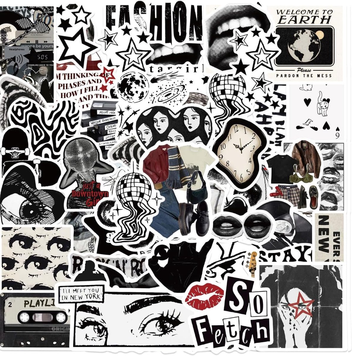 Esthetische stickers 50 stuks - Vinyl waterdicht - Y2K trendy ontwerpen - Perfect voor creatief gebruik - ShopVlot