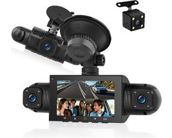 Dashcam 4-kanaals 1080P - camera voor, achter, binnen links en rechts - IR-nachtzicht - parkeerhulp - ShopVlot