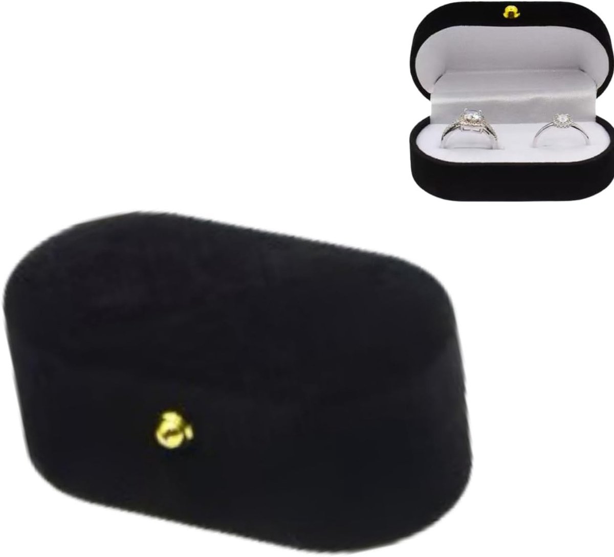 Elegante Ringen Doos voor Trouwringen met 2 Slots - Perfect voor Voorstellen, Verlovingen en Valentijnsdag