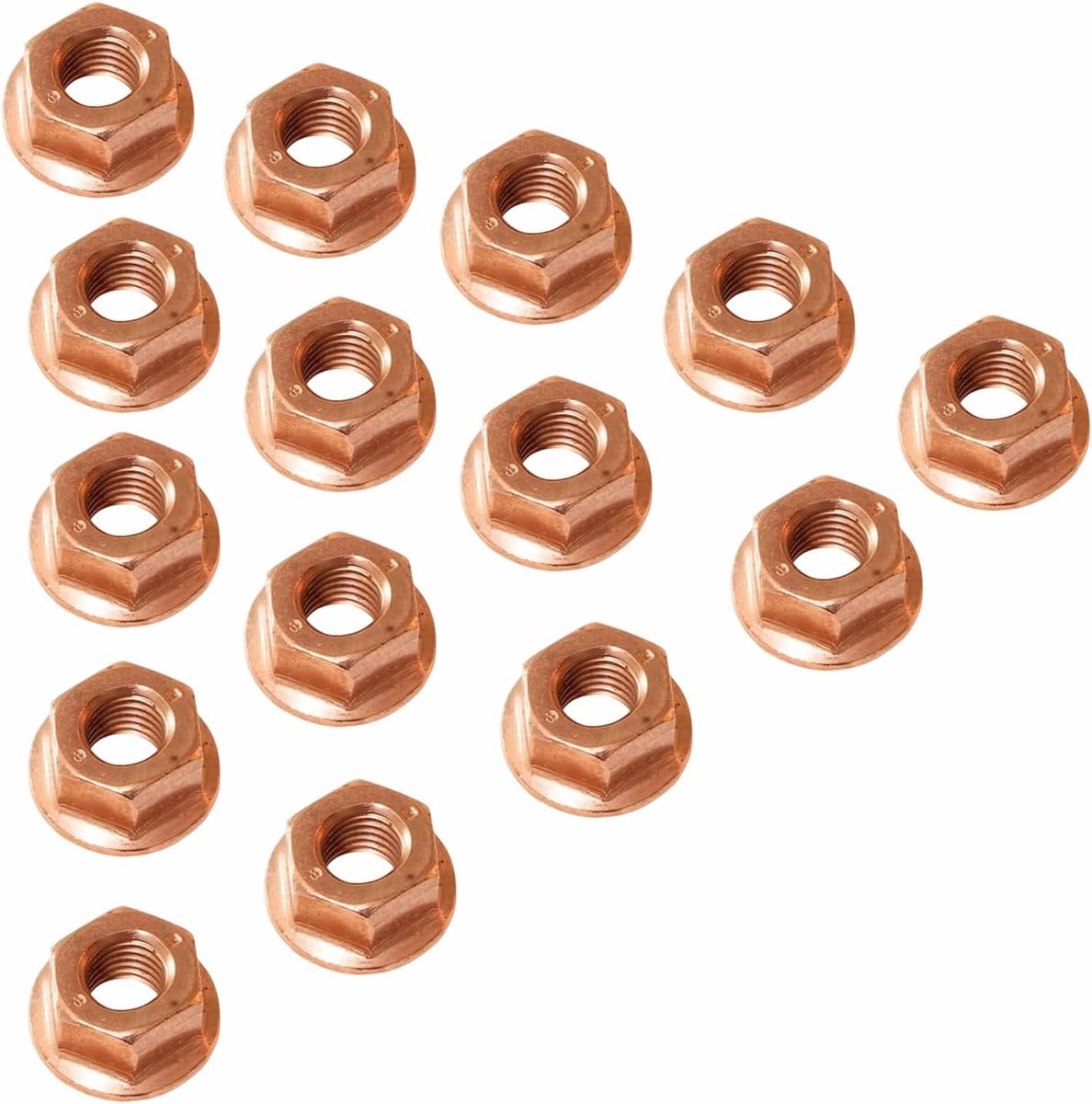 15 Pcs Exhaust Nuts M8 Hexagon Self Locking Copper Nut Exhaust Manifold Nut Head Bolts Suitable for Exhaust Systems - ShopVlot